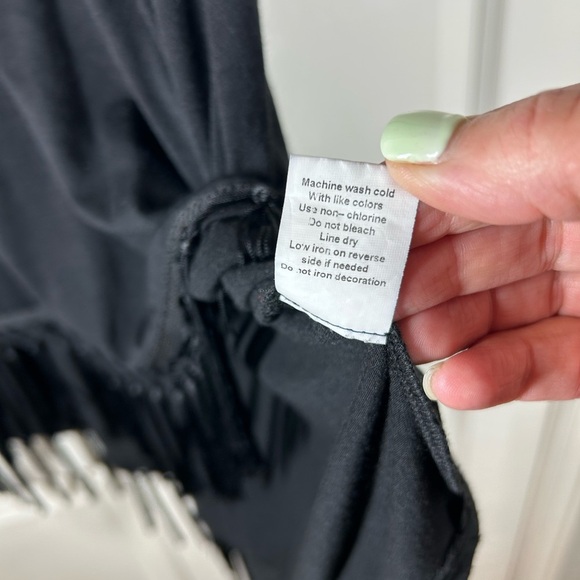 Women’s Black Y2K Fringe Beaded Whimsigoth Witchy Summer Vacation Dress Size L - Picture 7 of 7